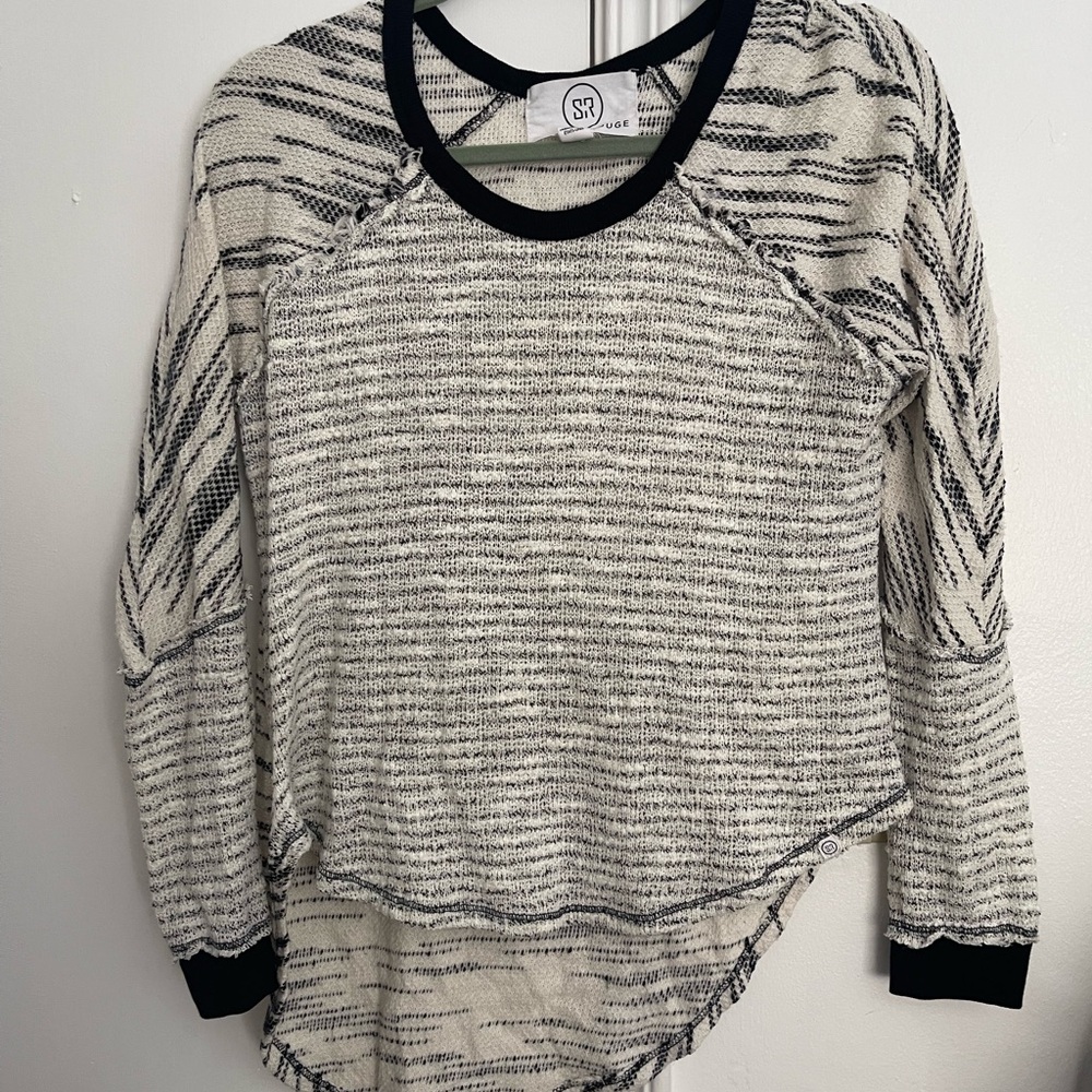 Women's Sloane Rouge Black and White Striped Top